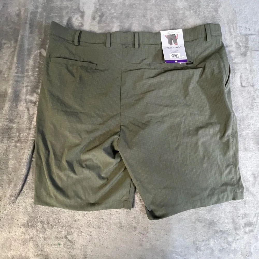 Greg Norman Stretch Short Mens 40 Green 9 Inch Inseam 4-Way‎ Stretch Golf